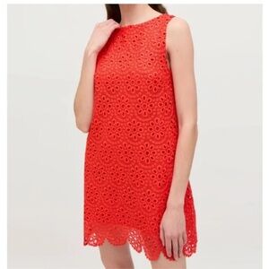 Hill House Home Scallop Lace Charlie Dress in Poppy, Medium, NWOT
